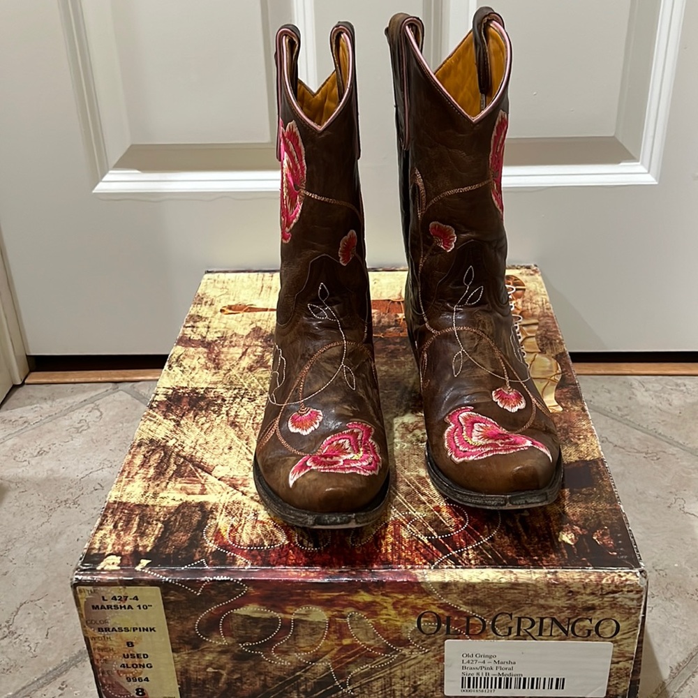 Old gringo brass pink boot